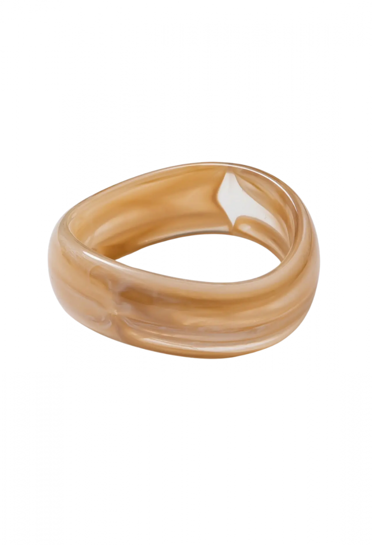 Women's marble effect bone style bangle bracelet