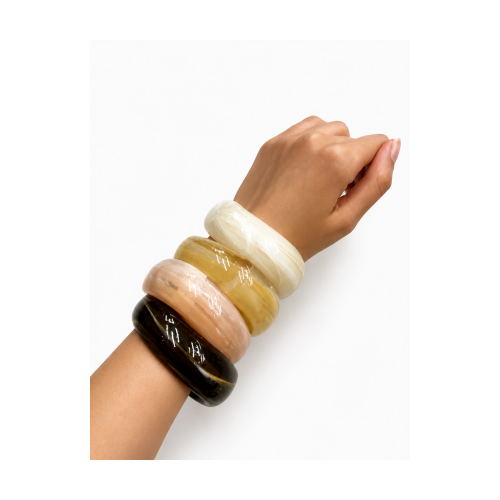 Women's Marble Effect Bone Style Bangle Bracelet 528047