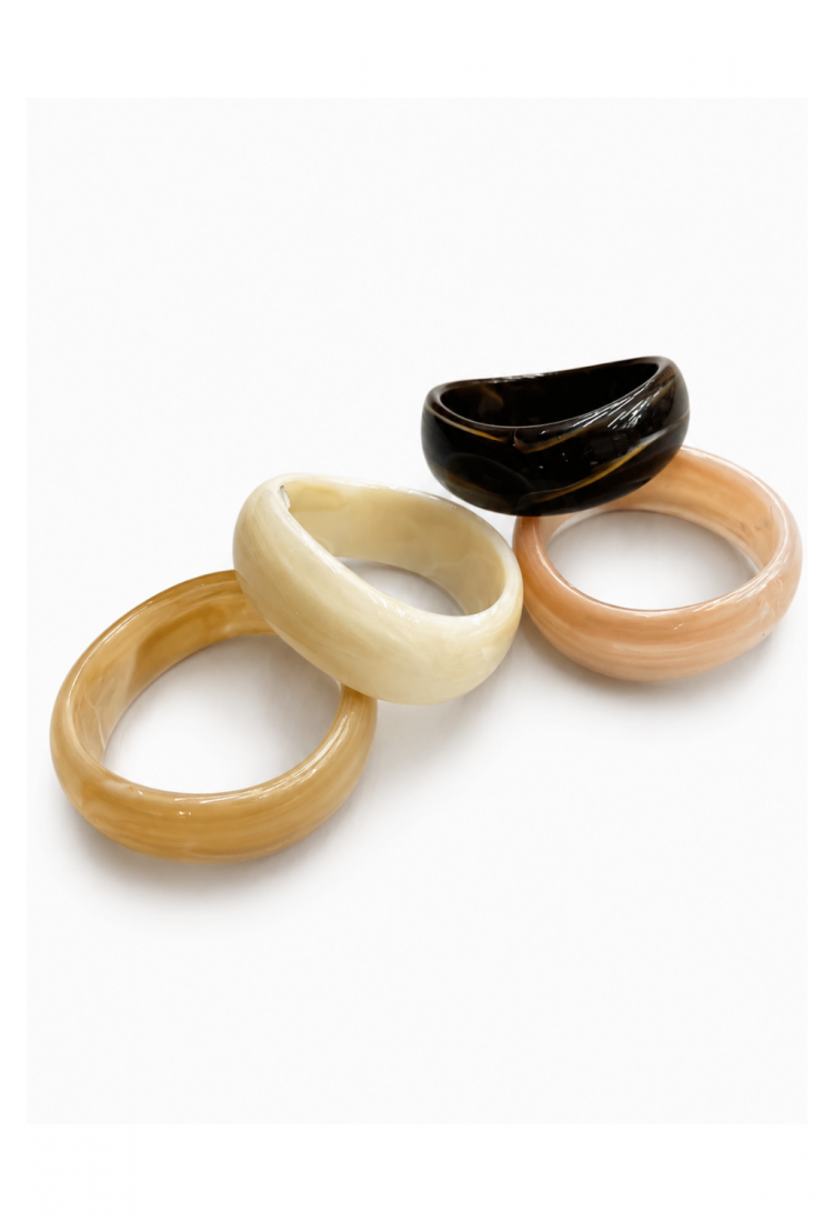 Women's marble effect bone style bangle bracelet