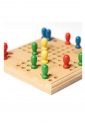 Wooden Ludo board game with colourful pieces and die 528944