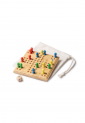 Wooden Ludo board game with colourful pieces and die 528944