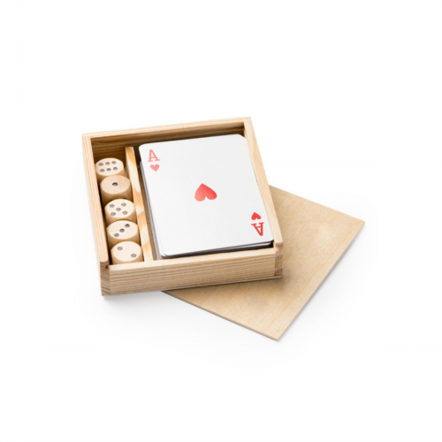 Wooden Playing Cards & Dice Set 528943