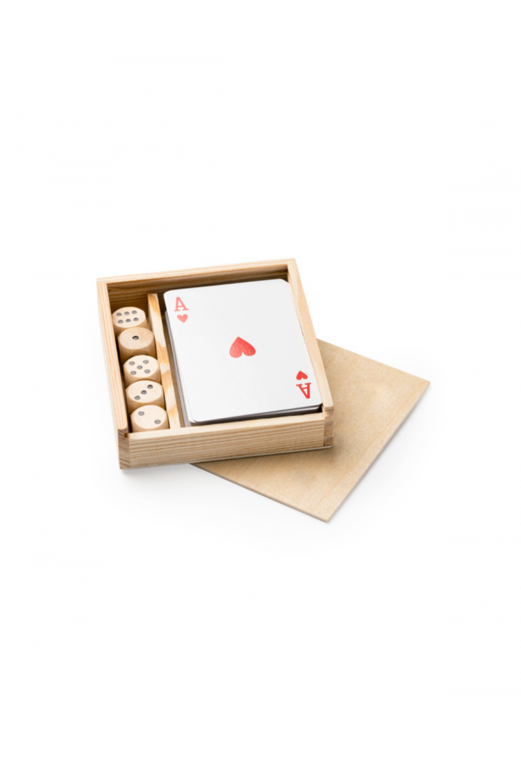 Wooden Playing Cards & Dice Set 528943