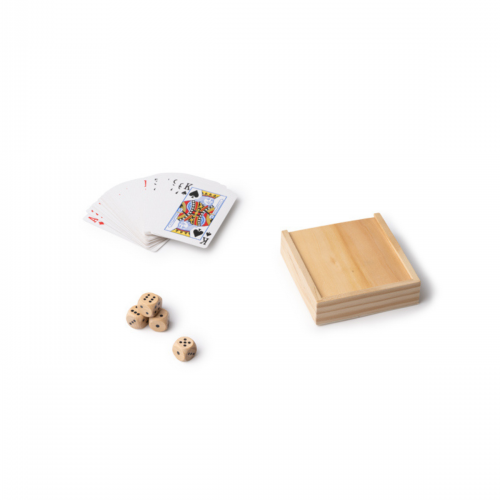 Wooden Playing Cards & Dice Set 528943