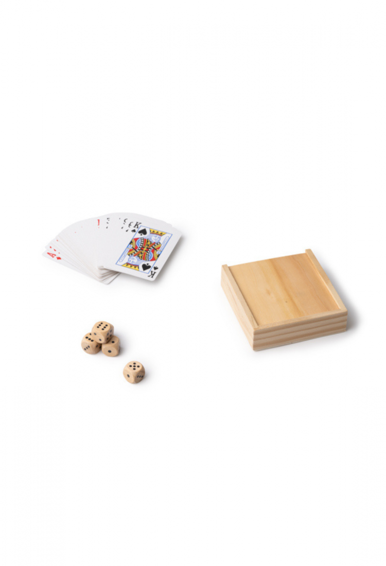 Wooden Playing Cards & Dice Set 528943 Wooden playing cards and dice set 528943