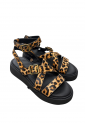 Γυναικεία πέδιλα animal print με χιαστί λουράκια 528759
