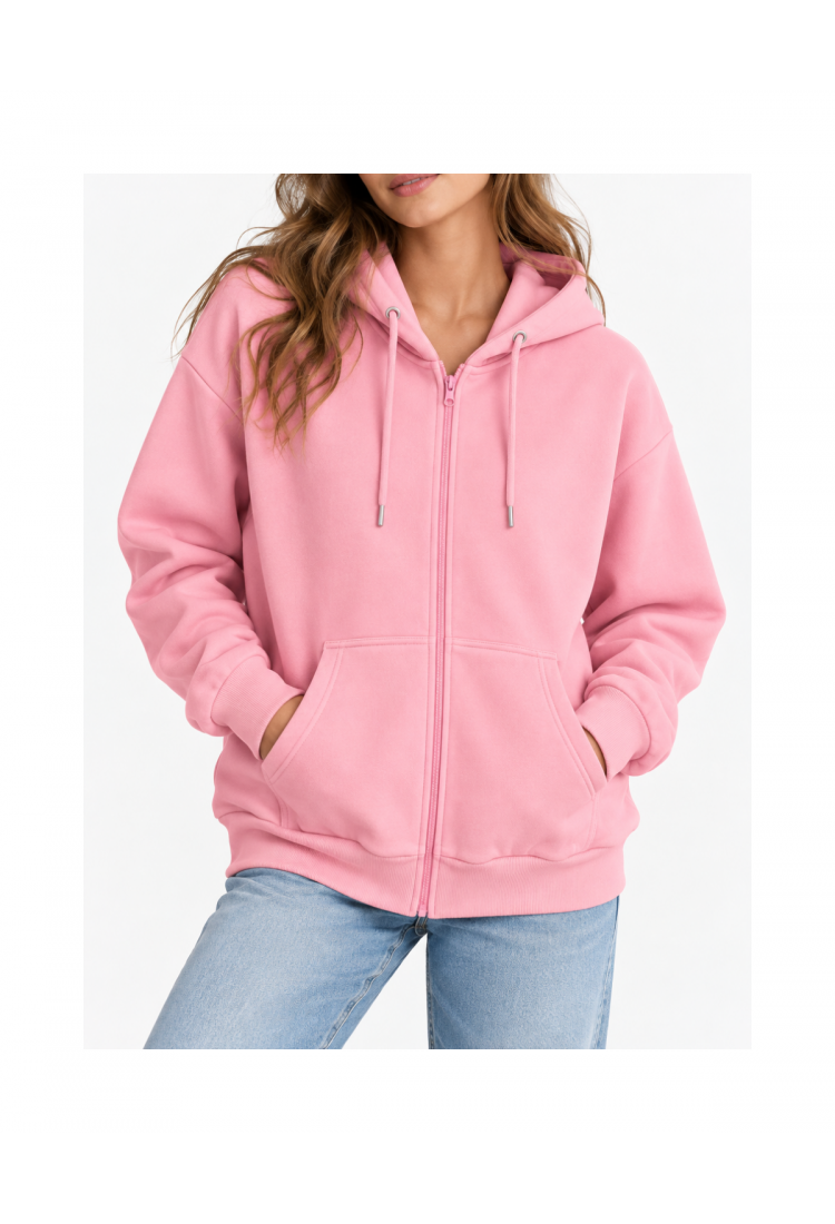 Women's Plain Zip-Up Hoodie 521003> Women's Plain Zip-Up Hoodie 521003