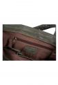 Women's dark green leather shoulder bag with braided handles 528962