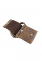 Brown leather crossbody bag with flap and adjustable strap 528966