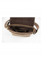 Brown leather crossbody bag with flap and adjustable strap 528966