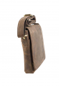 Brown leather crossbody bag with flap and adjustable strap 528966