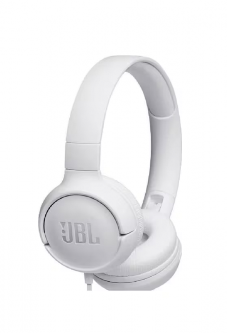 JBL Tune 500 White Headphones 529084 JBL Tune 500 white on-ear wired headphones 529084