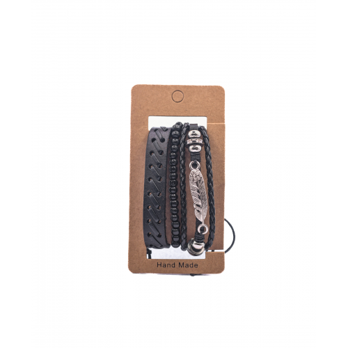 Leather Bracelets Set 4 Pieces 522326 