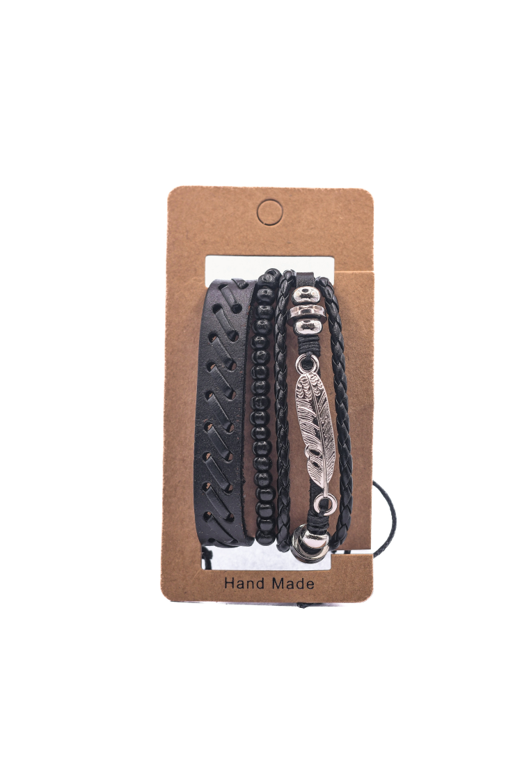 Leather Bracelets Set 4 Pieces 522326 Leather Bracelets Set 4 Pieces 522326