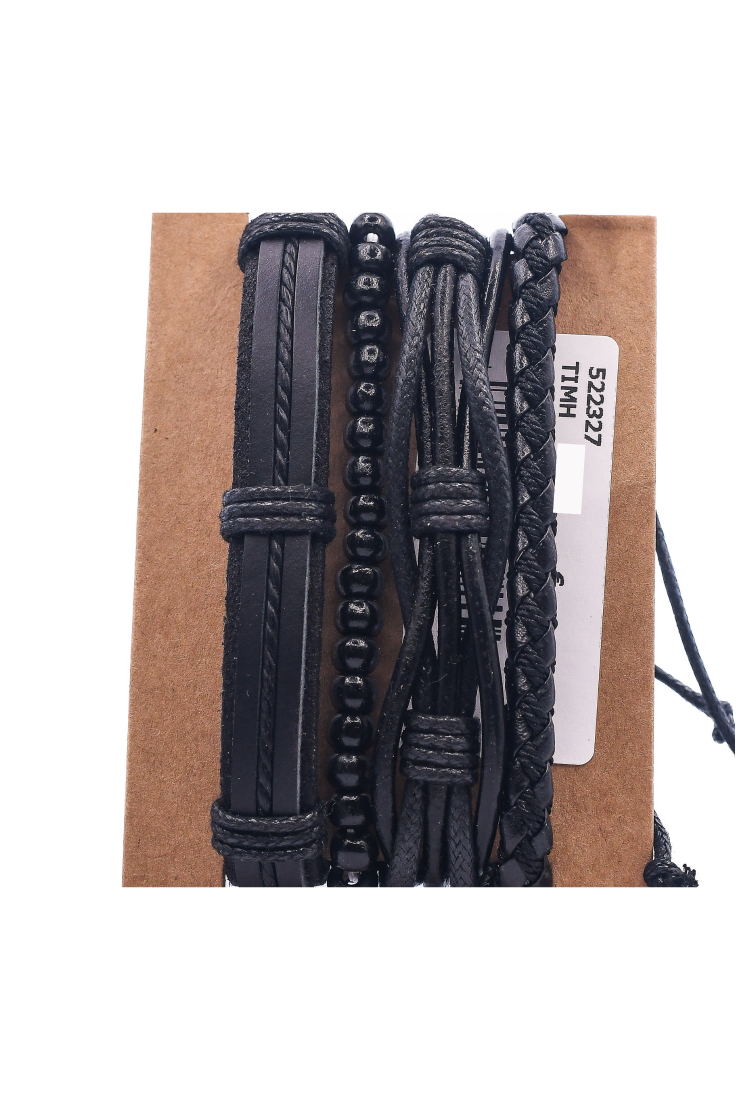 Leather Bracelets Set 4 Pieces 522327