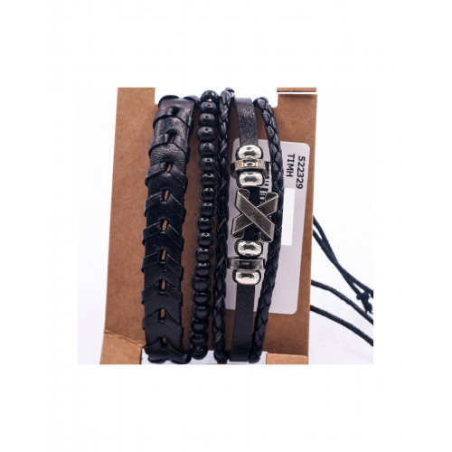 Leather Bracelets Set 4 Pieces 522329