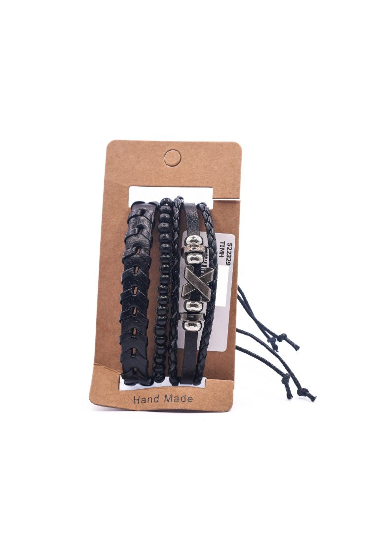 Leather Bracelets Set 4 Pieces 522329 Leather Bracelets Set 4 Pieces 522329