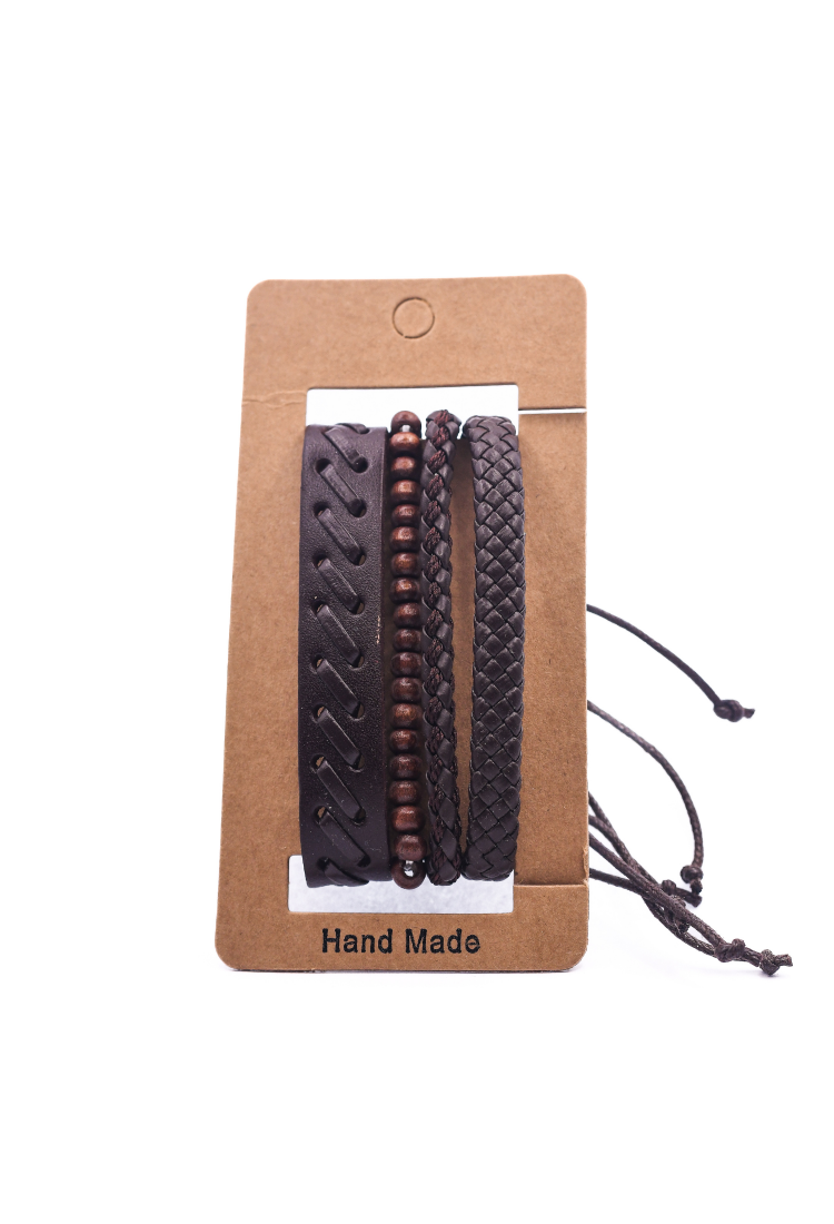 Leather Bracelets Set 4 Pieces 522330