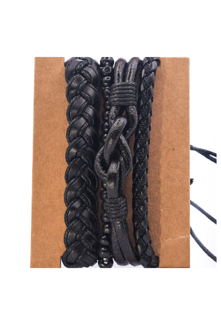 Leather Bracelets Set 4 Pieces 522332