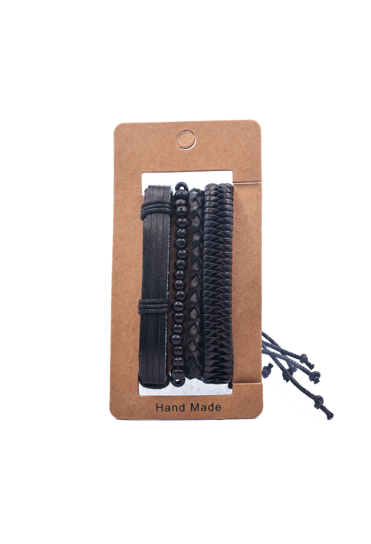 Leather Bracelets Set 4 Pieces 522333