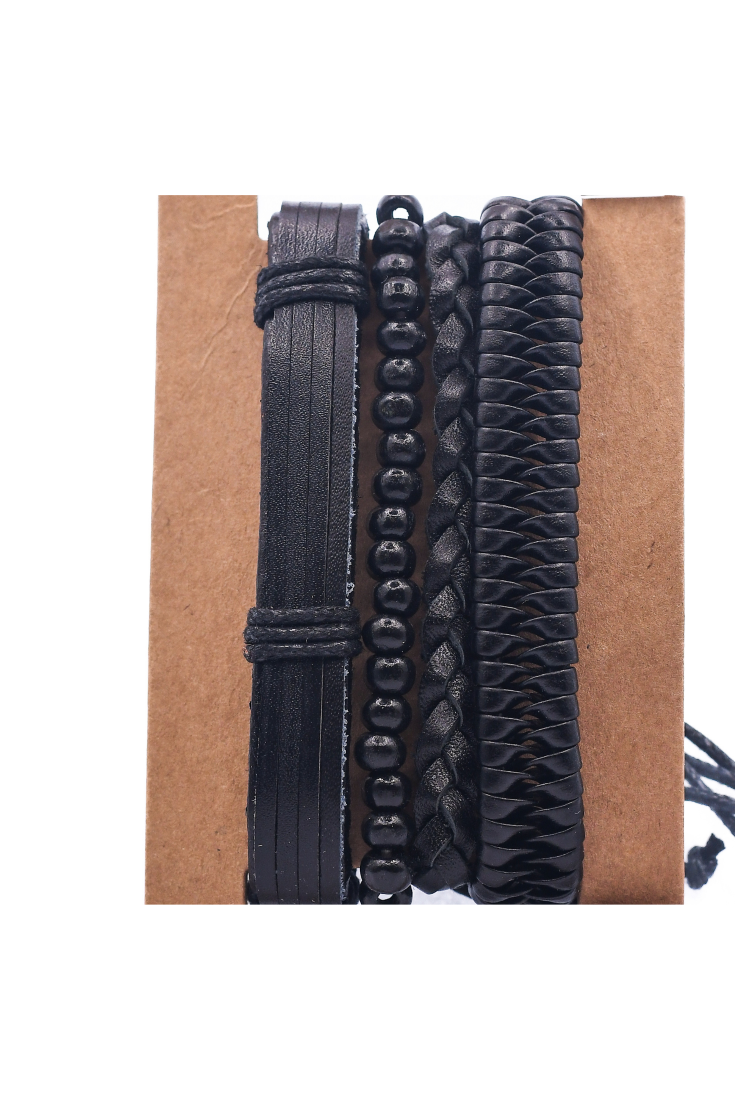 Leather Bracelets Set 4 Pieces 522333 Leather Bracelets Set 4 Pieces 522333