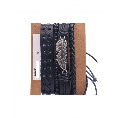 Leather Bracelets Set 4 Pieces 522334