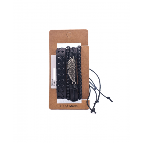 Leather Bracelets Set 4 Pieces 522334