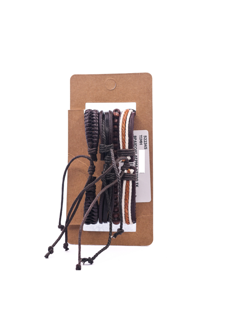 Leather Bracelets Set 4 Pieces 522345