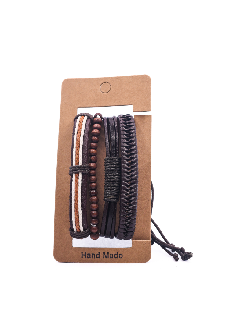 Leather Bracelets Set 4 Pieces 522345