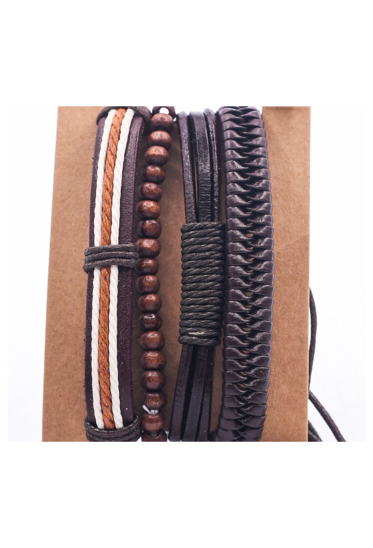 Leather Bracelets Set 4 Pieces 522345 Leather Bracelets Set 4 Pieces 522345