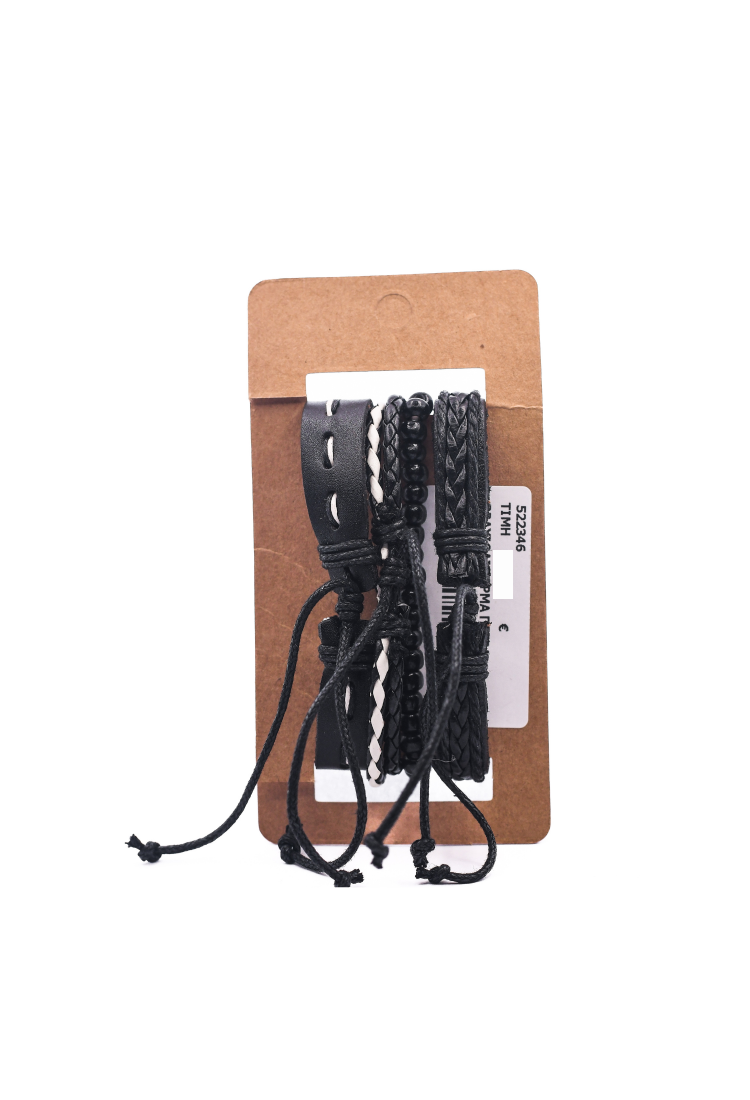 Leather Bracelets Set 4 Pieces 522346