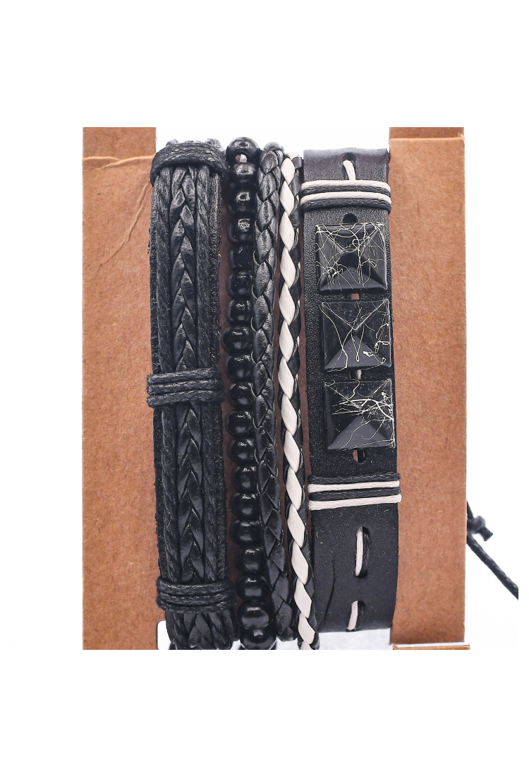 Leather Bracelets Set 4 Pieces 522346 Leather Bracelets Set 4 Pieces 522346