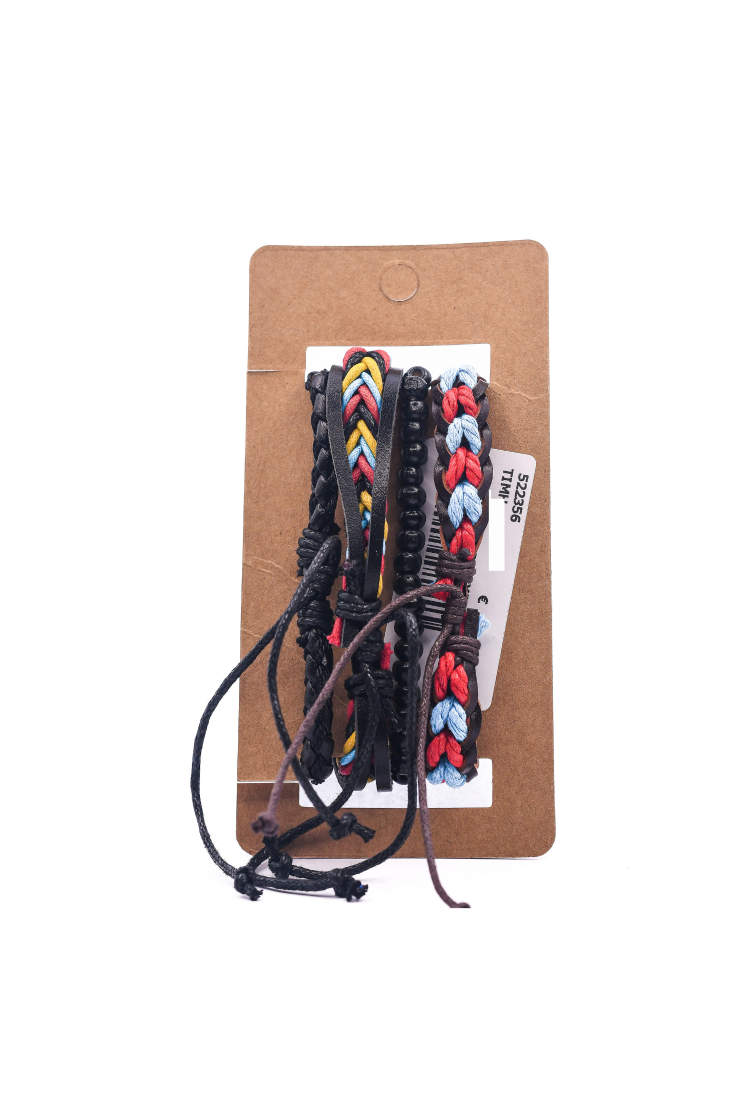 Leather Bracelets Set 4 Pieces 522356