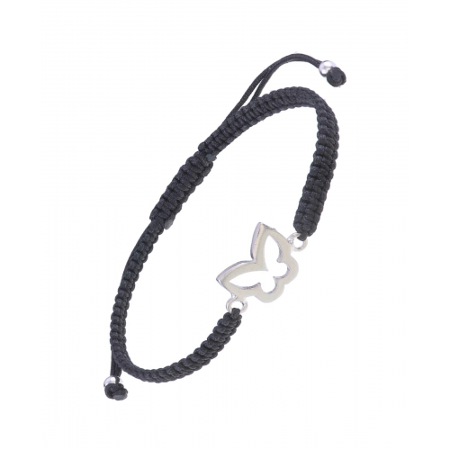 Handmade Macrame Silver Butterfly Bracelet BSB909