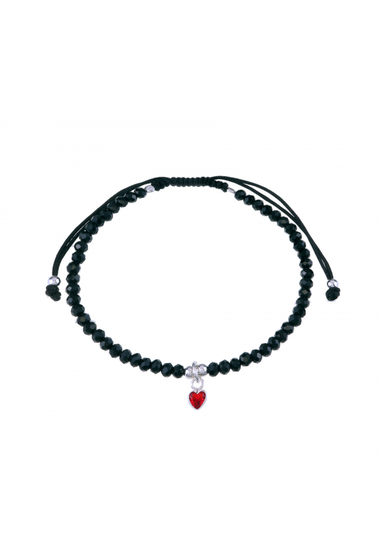 Handmade Silver Heart Beaded Bracelet BSH902