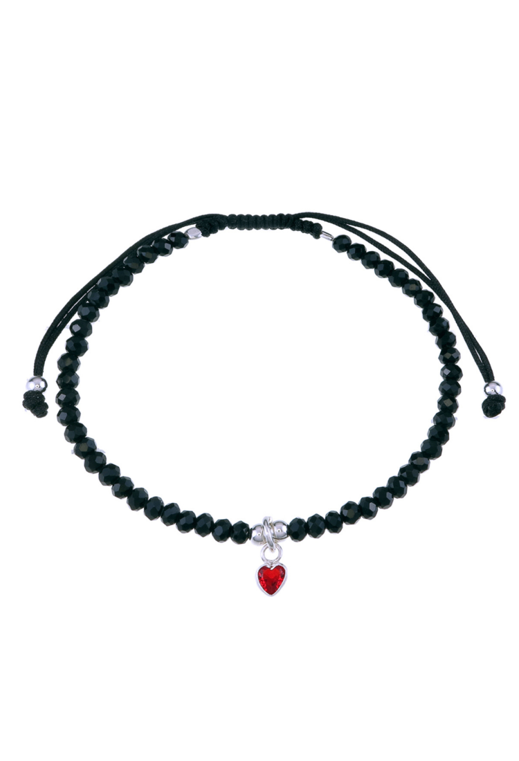 Handmade Silver Heart Beaded Bracelet BSH902