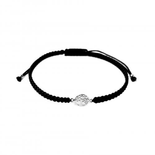 Handmade Small Silver Tree of Life Macrame Bracelet BST907