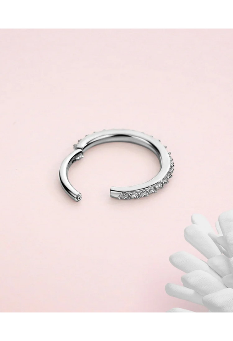 Women's Piercing Hoop Earring With Stones EPH261