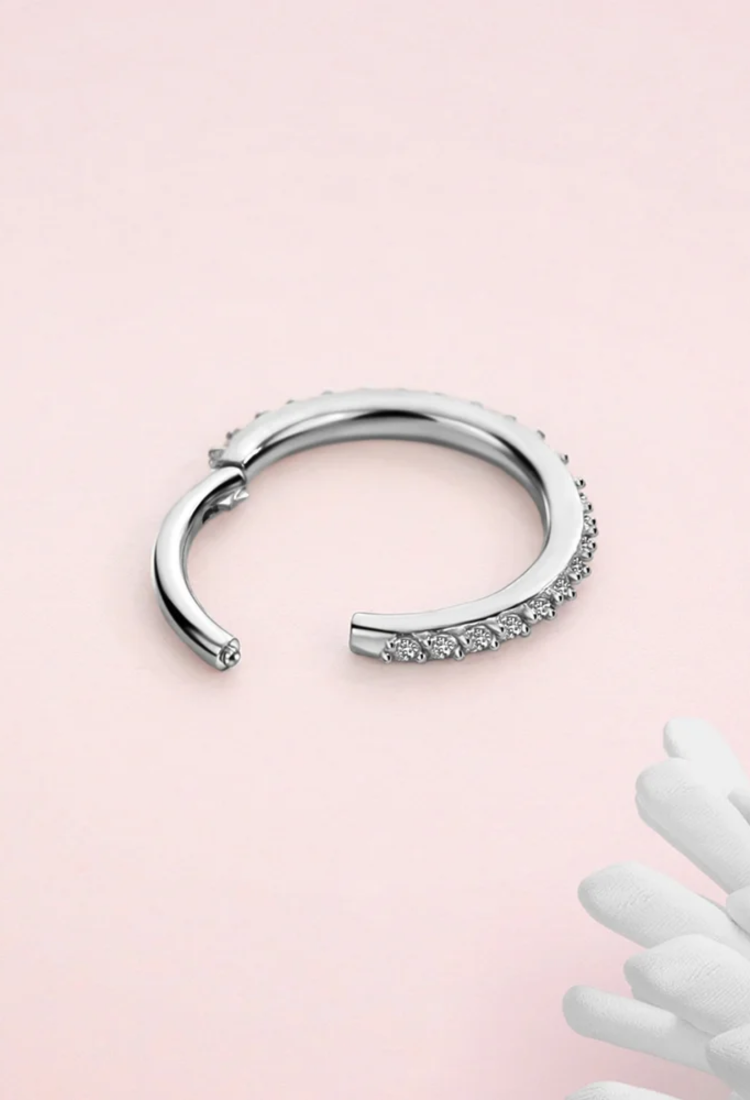 Women's Piercing Hoop Earring With Stones EPH261