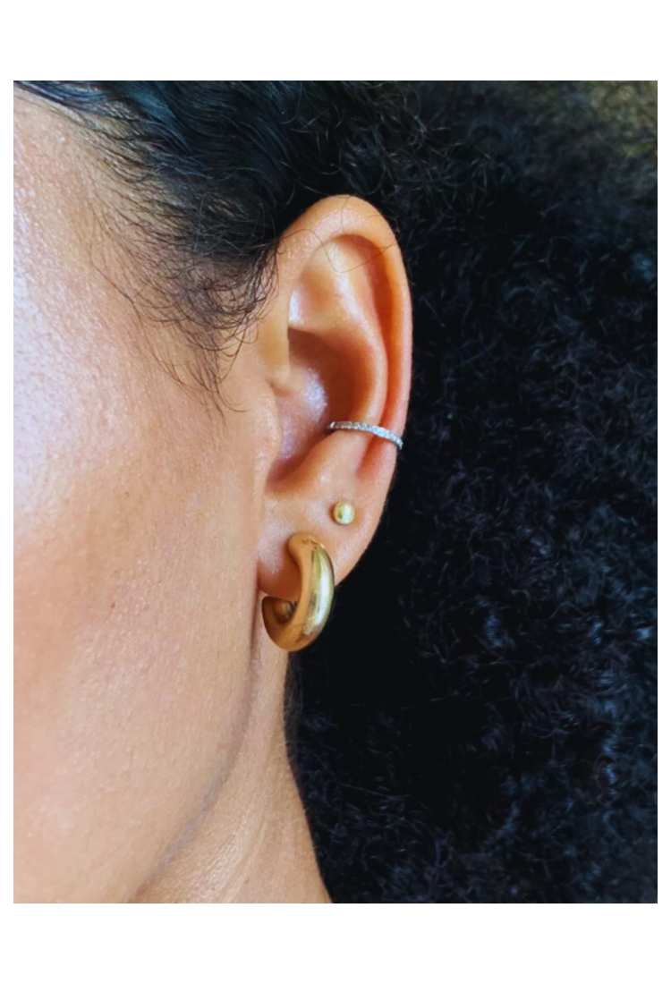 Women's Piercing Hoop Earring With Stones EPH261