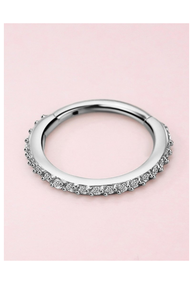 Women's Piercing Hoop Earring With Stones EPH261