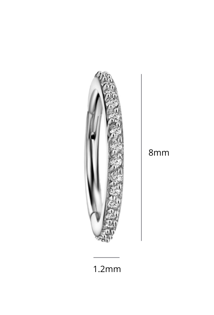 Women's Piercing Hoop Earring With Stones EPH261