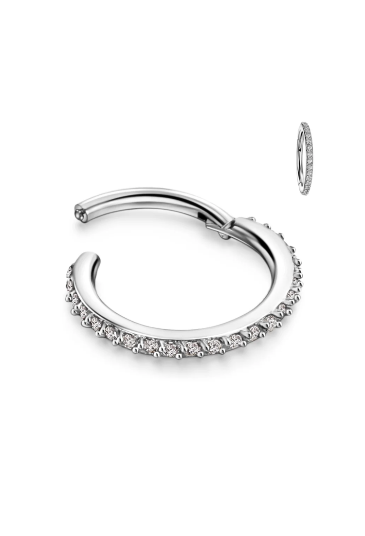 Women's Piercing Hoop Earring With Stones EPH261