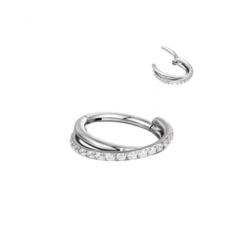 Double Cross Hoop Piercing Earring EPH262