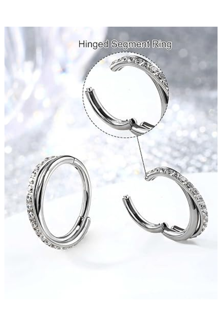 Double Cross Hoop Piercing Earring EPH262