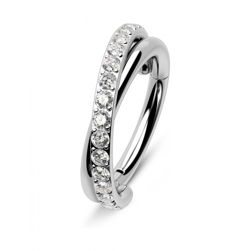 Double Cross Hoop Piercing Earring EPH262