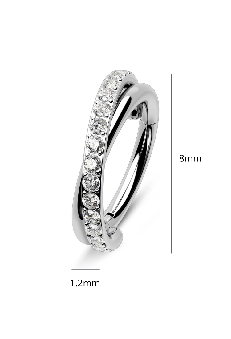 Double Cross Hoop Piercing Earring EPH262