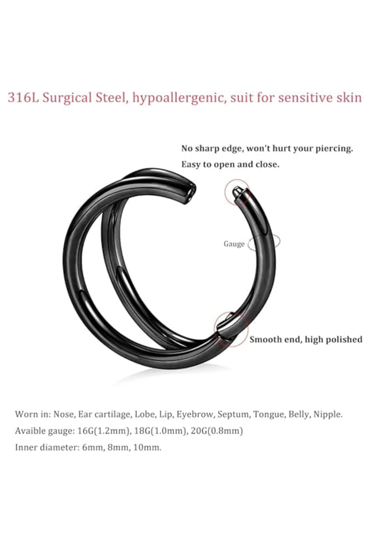 Double Thin Hoop Piercing Earring EPH264