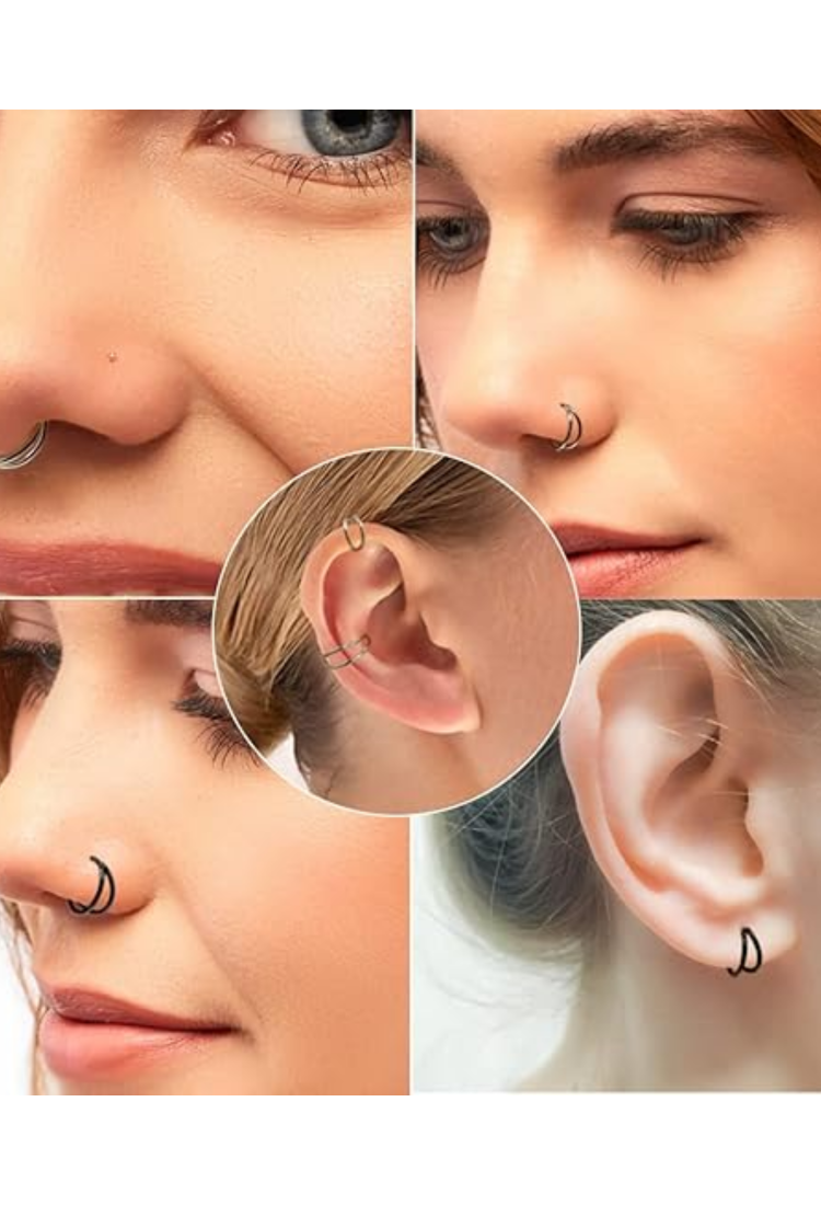Double Thin Hoop Piercing Earring EPH264