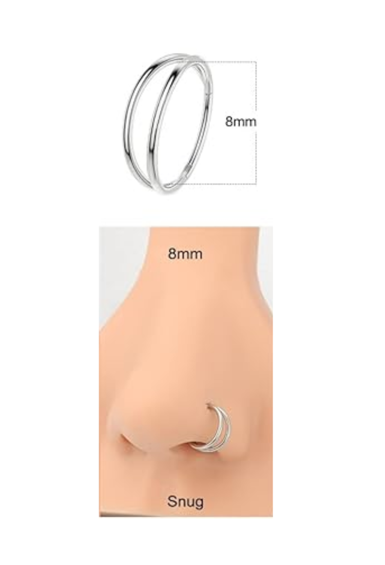 Double Thin Hoop Piercing Earring EPH264